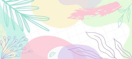 Abstract Decorative Pastel Color with Foliage Outlines vector