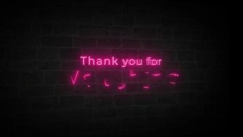 Thank you for watching realistic glow neon sign on the brick wall animation video