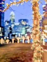 charlotte nc early morning decorated with holiday lights photo