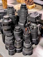 equipo de fotografía y colección de lentes foto