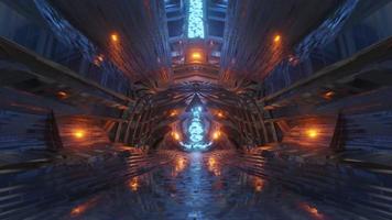 Sci Fi Future Fantasy Alien planet Big Hall building background 3D rendering video