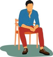 man sits on a chair vector