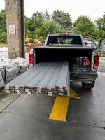 pickup truck loaded with coposide decking photo
