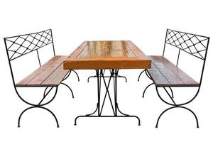 Dining table and bench. photo