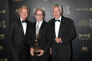 LOS ANGELES - APR 29  Pat Sajak, Harry Friedman, Alex Trebek at the 2017 Creative Daytime Emmy Awards at the Pasadena Civic Auditorium on April 29, 2017 in Pasadena, CA photo