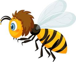 Side view of a bee in cartoon style vector