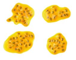 passion fruit seed isolated on white background. Top view photo