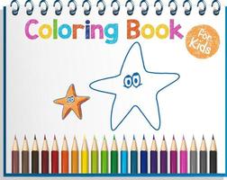 Coloring book worksheet for kids vector