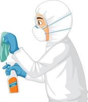 Man in protective hazmat suit vector