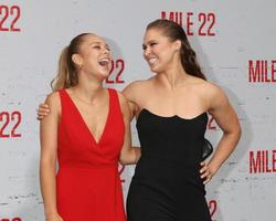 LOS ANGELES AUG 9 - Julia De Mars, Ronda Rousey at the Mile 22 Premiere at the Village Theater on August 9, 2018 in Westwood, CA photo