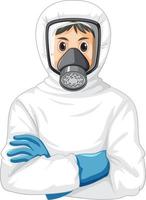 Man in protective hazmat suit vector