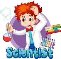 Scientist doing science experiment in the lab vector