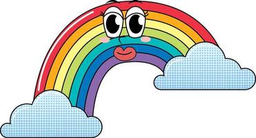 Rainbow cartoon character on white background vector