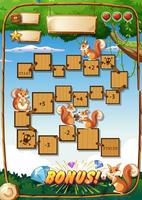 Game design with squirrels in forest background vector