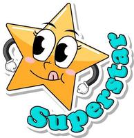 A super star icon comic style vector