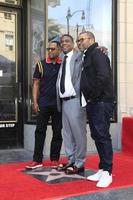 los angeles 10 de abril - martin lawrence, tracy morgan, jordan peele en la ceremonia de la estrella de tracy morgan en el paseo de la fama de hollywood el 10 de abril de 2018 en los angeles, ca foto