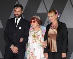 LOS ANGELES   NOV 11 - Mathieu Demy, Agnes Varda, Rosalie Varda at the AMPAS 9th Annual Governors Awards at Dolby Ballroom on November 11, 2017 in Los Angeles, CA photo