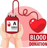 Human blood donate on white background vector