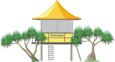 Lifeguard tower on white background vector