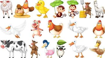 Farm animals on white background vector