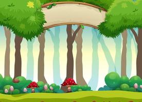 Background scene with trees in forest vector