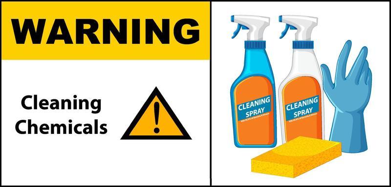 Cleaning chemicals warning banner