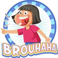 Laughing cartoon character with word expression vector