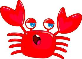 Red crab in cartoon design vector