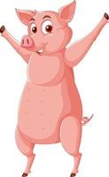 A pig standing on two legs vector