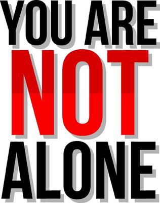 Poster design with word you are not alone