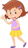 Cute girl with short hair cartoon character vector