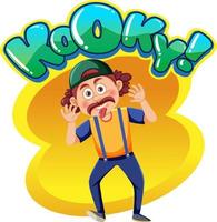 Playful cartoon character with kooky word expression vector