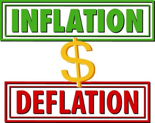 Inflation vs deflation font logo