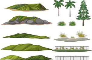 Set of nature forest elements vector