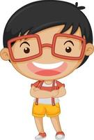 Nerdy boy cartoon character vector