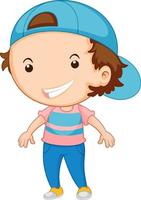 Cute boy cartoon character on white background vector