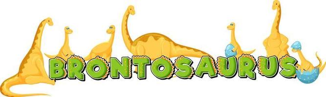Cute brontosaurus dinosaur and baby cartoon character vector