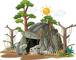 Nature cave in forest isolated vector