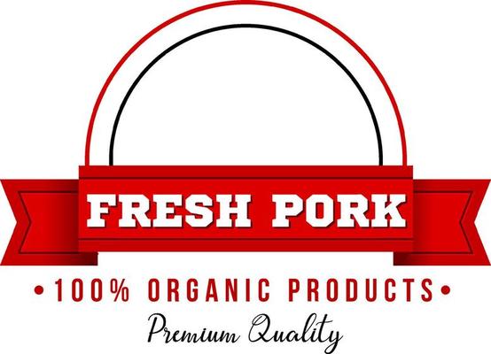 Fresh pork organic product logo template