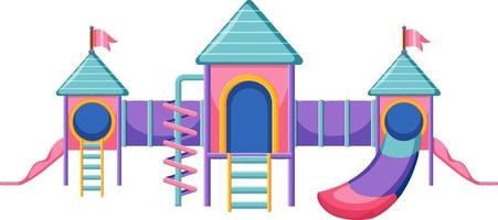 A children playground slide set on white background vector