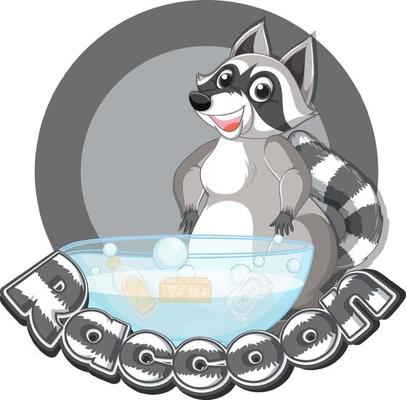 Font design for raccoon in gray