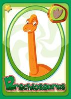 Brachiosaurus dinosaur cartoon card vector