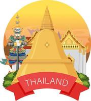 Bangkok Thailand Landmark Logo Banner vector