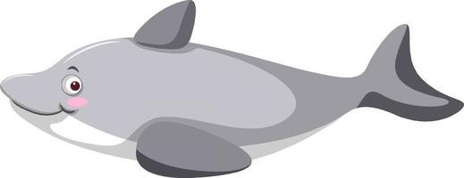 Grey dolphin in cartoon style vector