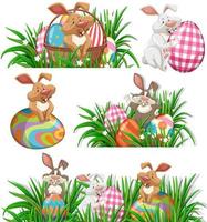 Easter theme with bunny and eggs vector