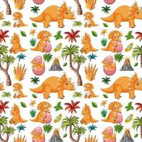 Cute dinosaur seamless pattern vector