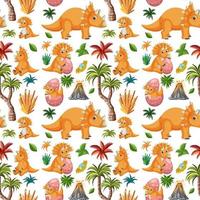 Cute dinosaur seamless pattern vector