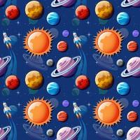 Space planets seamless pattern vector