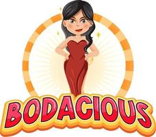 Beautiful girl cartoon character with word expression vector