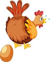 Cute chicken laying eggs vector